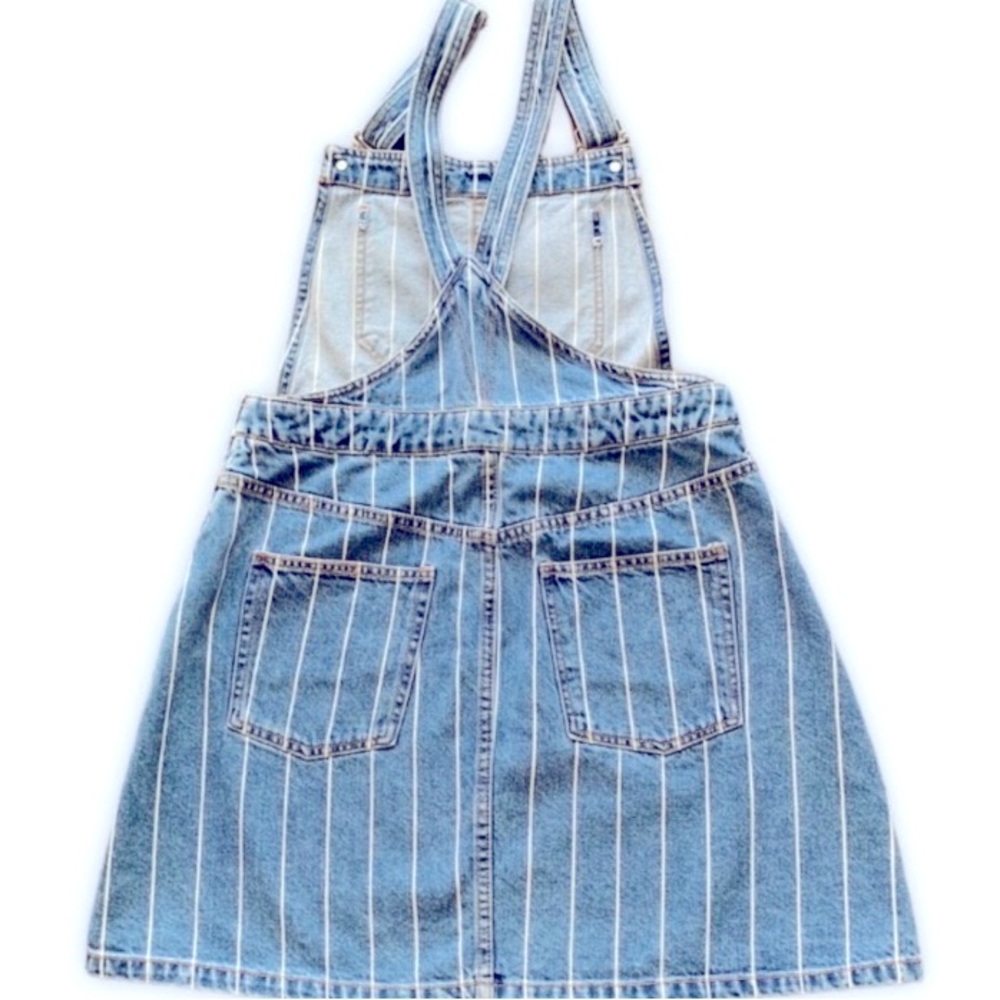 Divided Blue Denim Overalls with Pinstripes Sz 8 - Picture 5 of 6